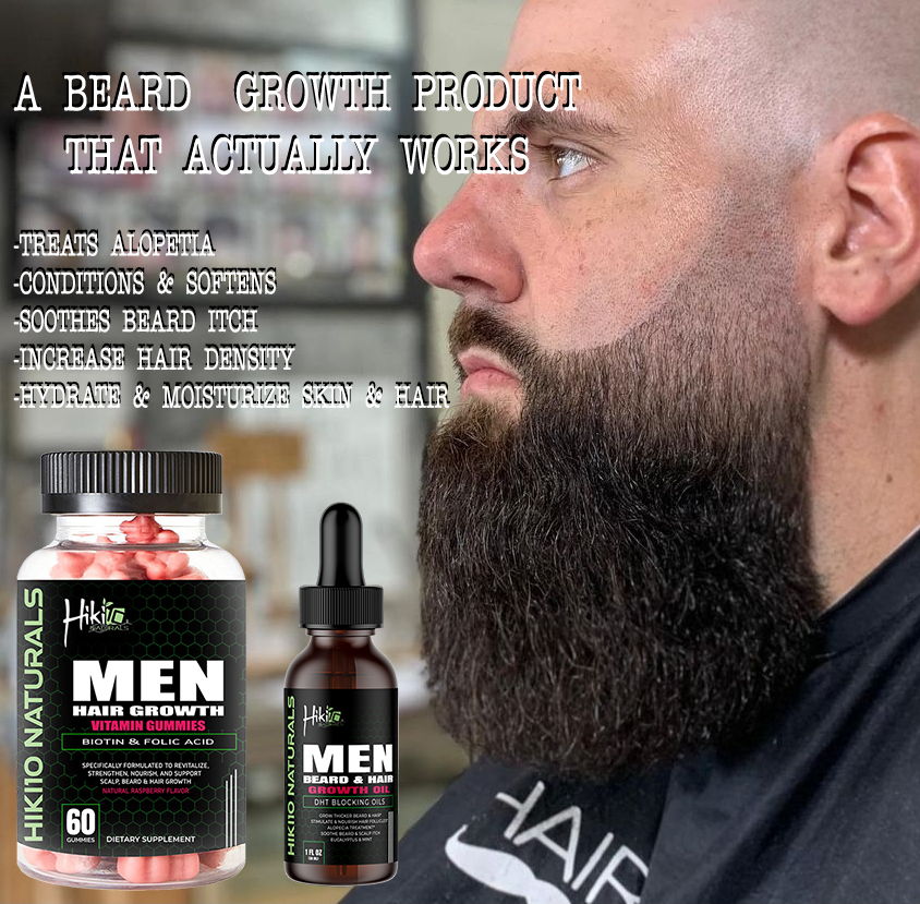 MEN Hair/Beard Growth Gummy Vitamins with BIOTIN and FOLIC ACID – Hiki10  Naturals